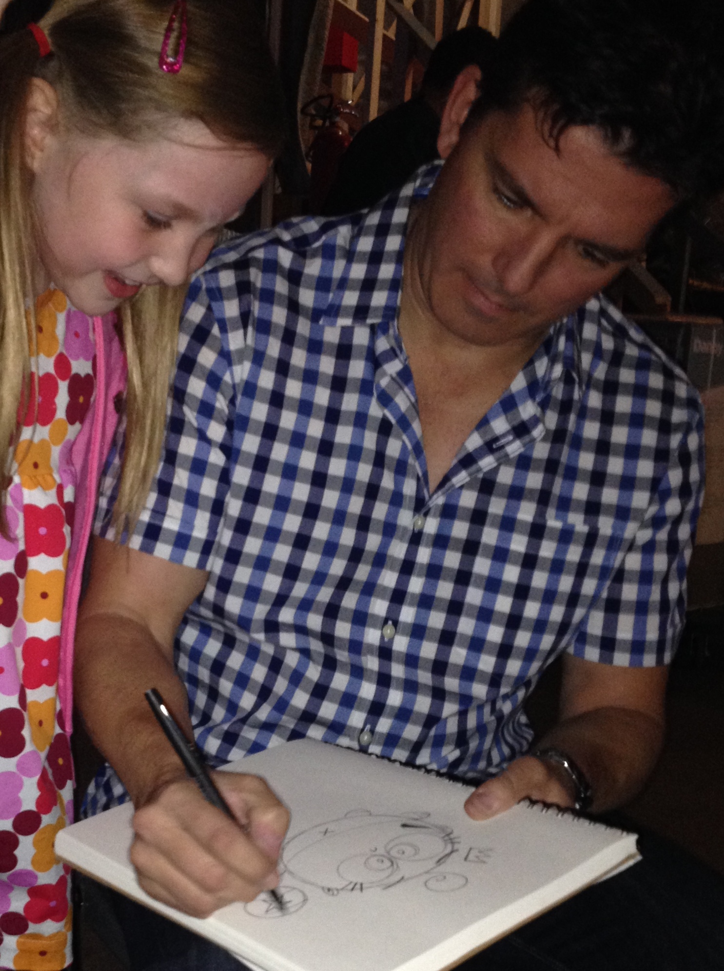 Ella Anderson taking a break from filming Fairly Odd Summer with Creator Butch Hartman.