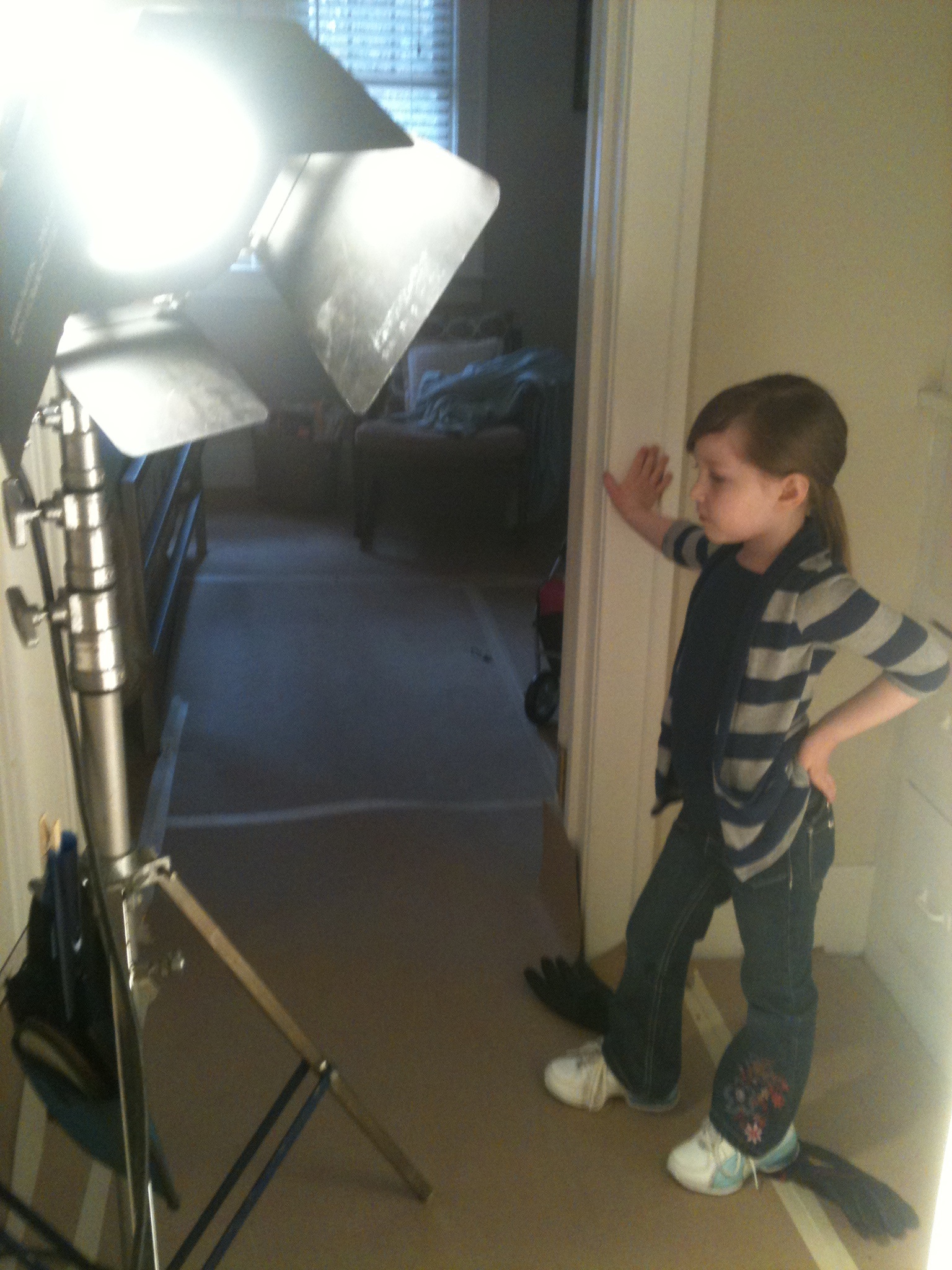 Ella Anderson waiting to shoot on the set of Lifetime Original Movie Last Man Standing