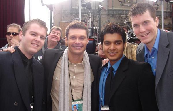 Jon Kazy, Ryan Seacrest, Asif Akbar and Stephen Haines at the 80th Academy Awards.