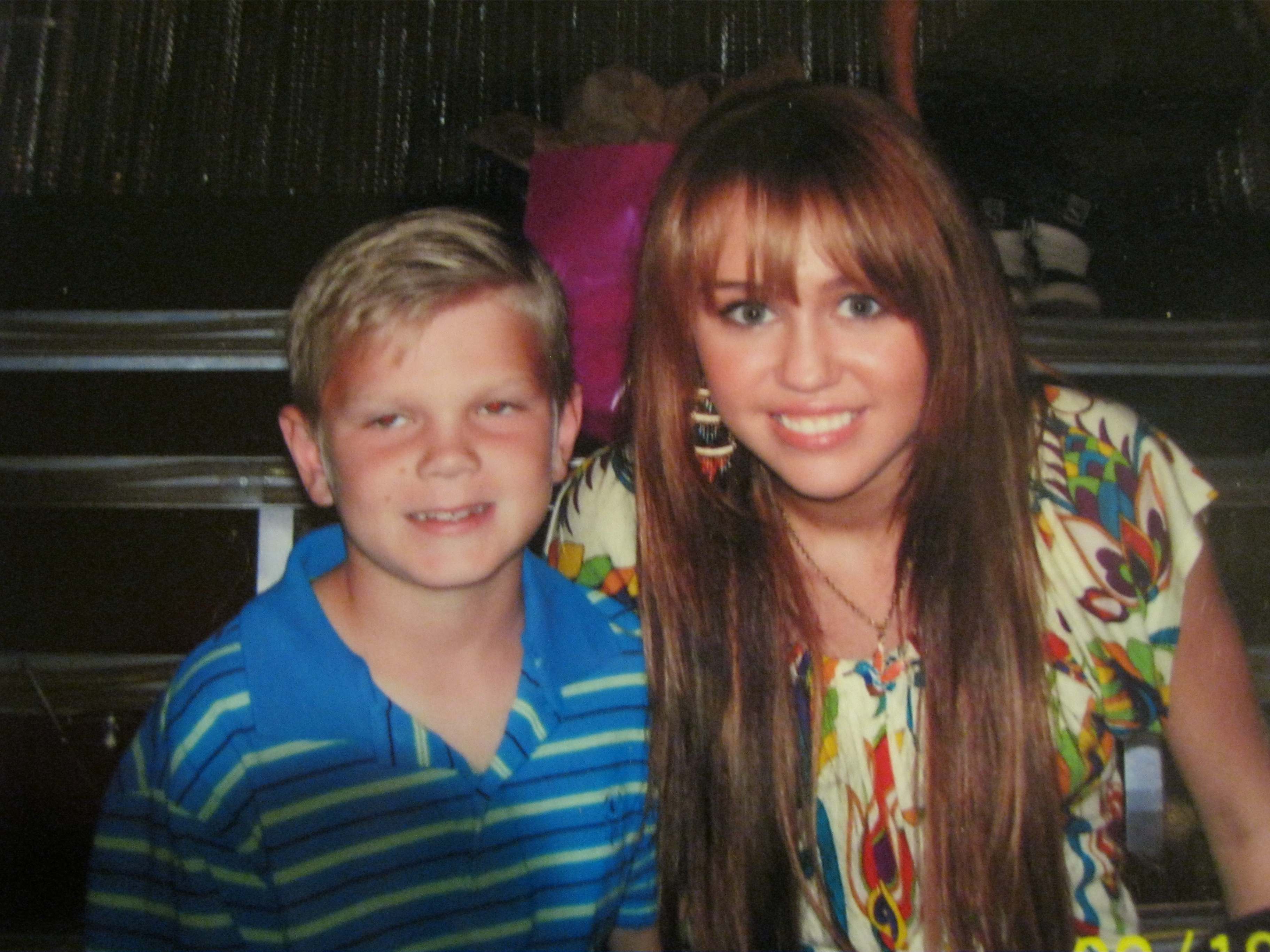 Trey with Miley Cyrus on set of Hannah Montana