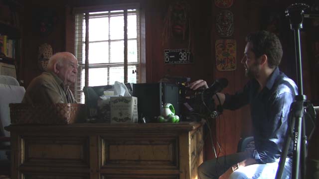 Ryan J-W Smith interviewing Ed Asner in 2010