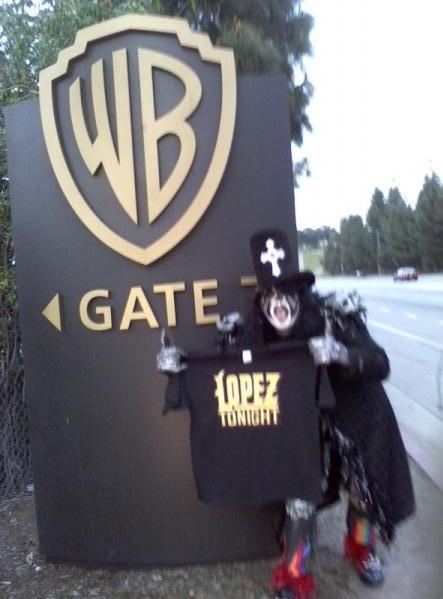 Fifi Larue on the Lopez Tonight show at the WB Gate