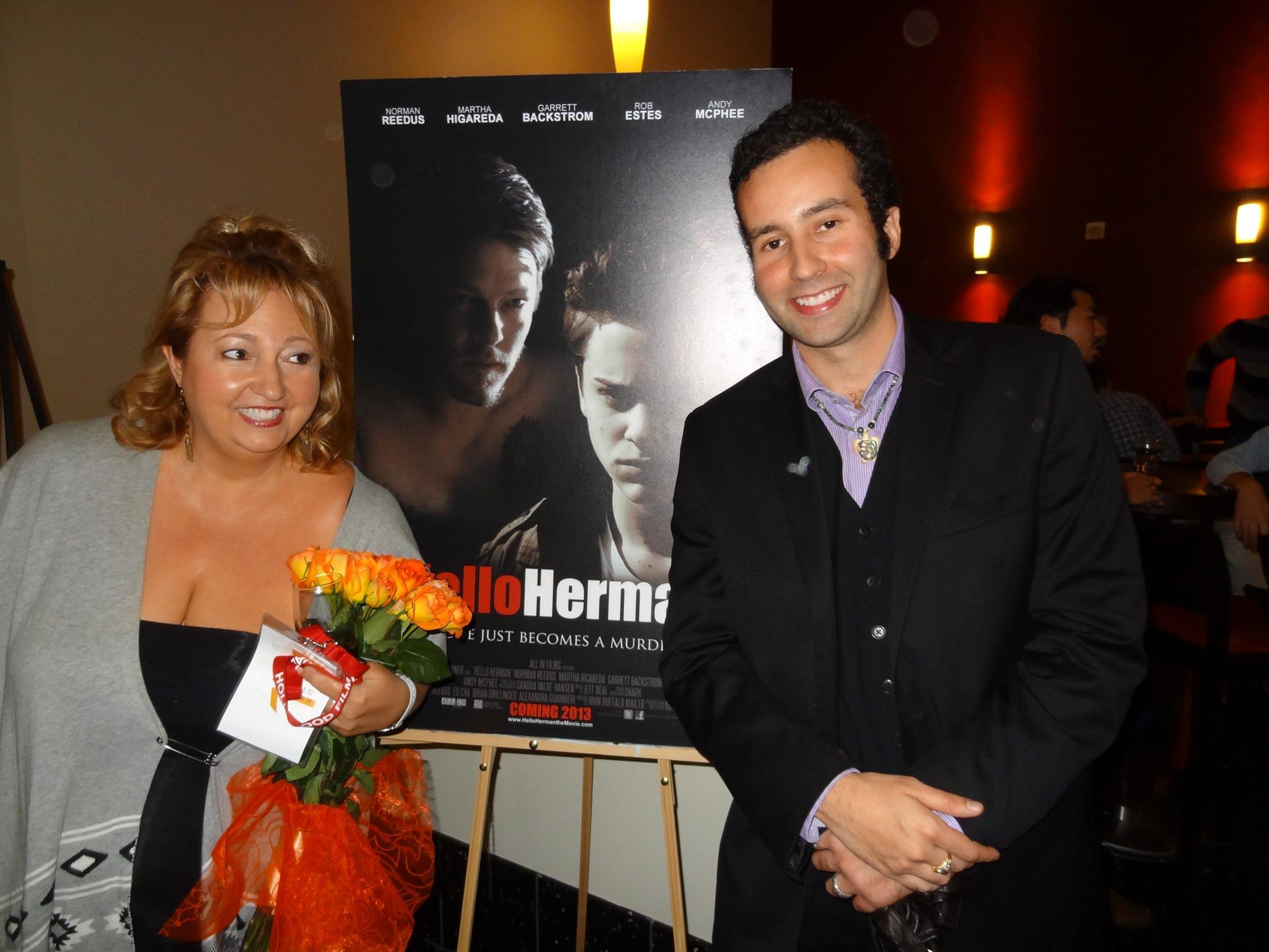 Director Michelle Danner and actor Paul Tirado at the screening of Hello Herman for the Hollywood Film Festival 2012 at the Arclight Hollywood.