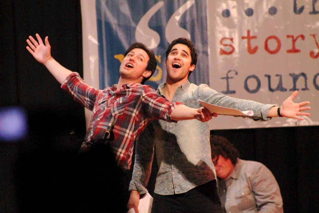 Curt Mega and Darren Criss at the Young Storyteller's Foundation Glee Biggest Show.