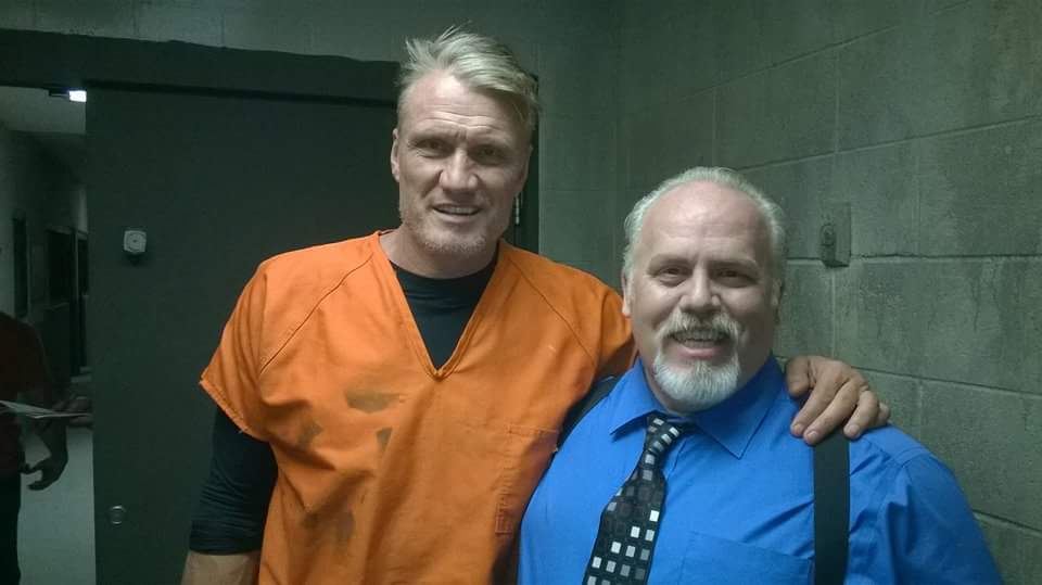 D.L. with Dolph Lundgren on the set of 