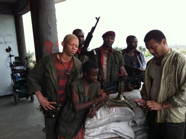 On the set of War Witch in congo where i was playing Lead child soldier Rebel commander