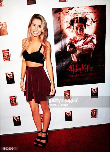Actress Lindsay Lamb arrives for the Premiere Of Street Justice Films' 'Helen Keller Vs. Nightwolves' held at The Vista Theater on September 19, 2015 in Los Angeles, California.