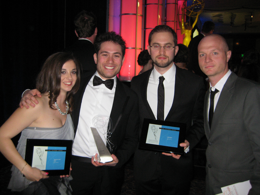 S. Brent Martin with AFI colleagues at the 32nd College Television Awards. From left - Sarah Bigle (producer, 