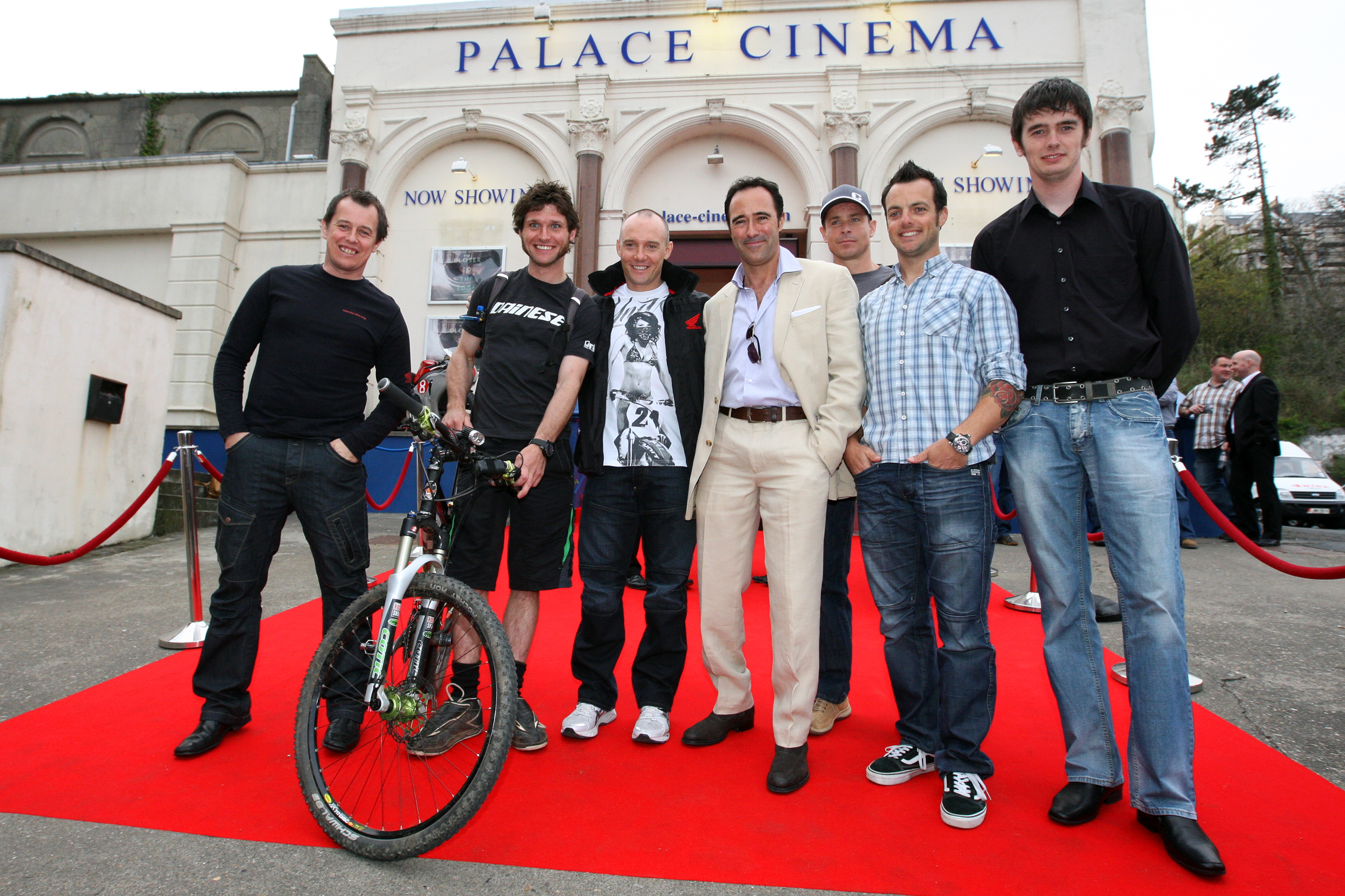 Director Richard de Aragues with TT stars, John McGuinness, Guy Martin, Keith Amor, Mark Miller, Cameron Donald & Connor Cummins