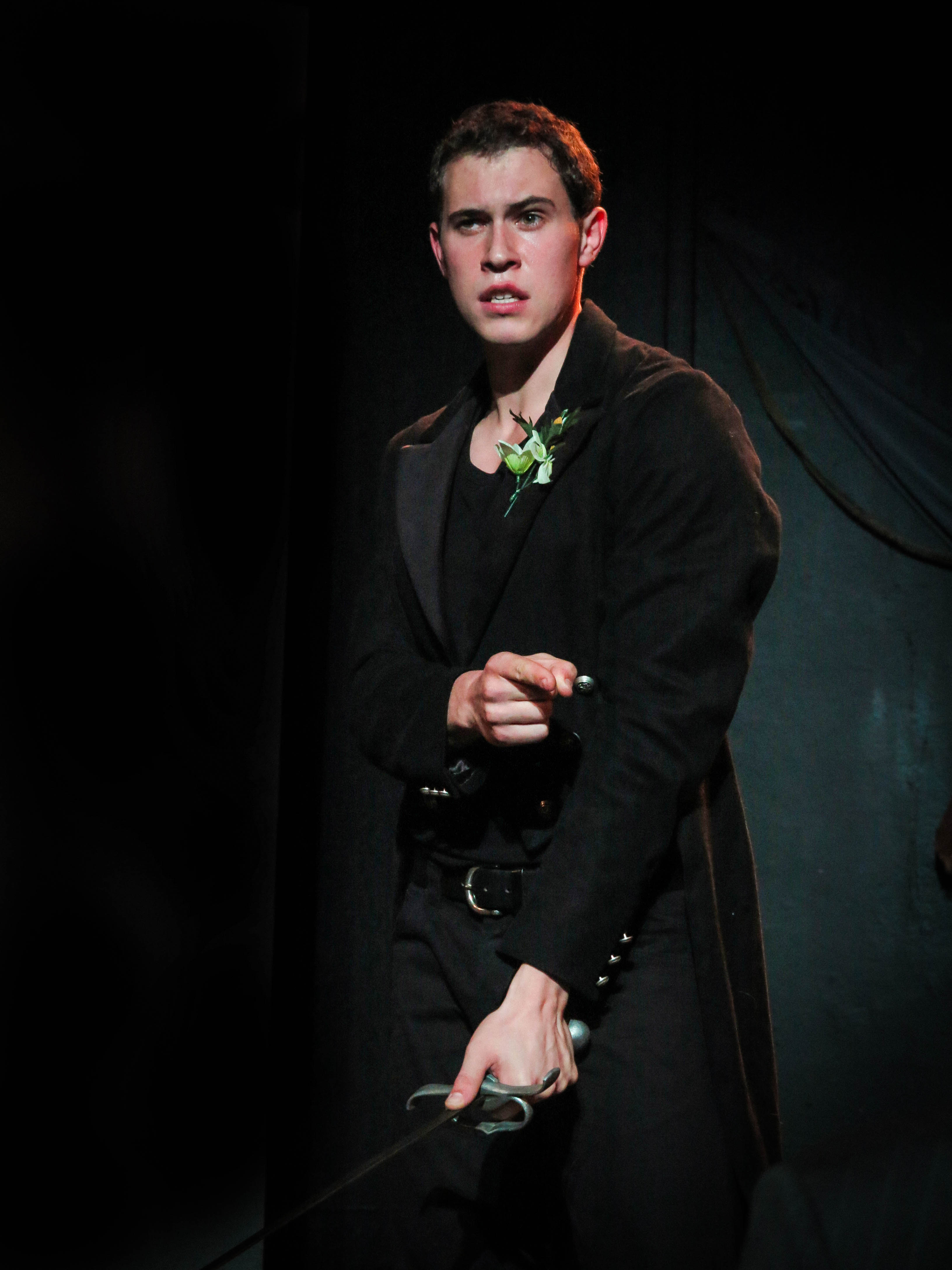 Brando Boniver as Hamlet in the Frog and Peach Co. stage production 2013