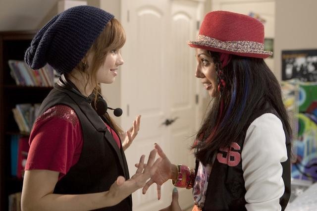 Still of Debby Ryan and Sarena Parmar in Radio Rebel (2012)