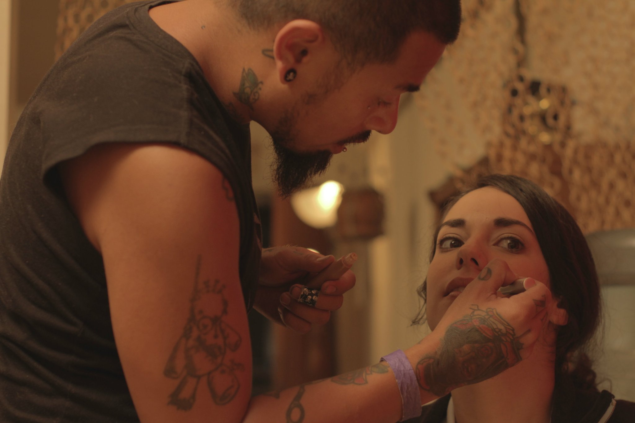 makeup artist Keifla Antonio makes Anna into Sofia.