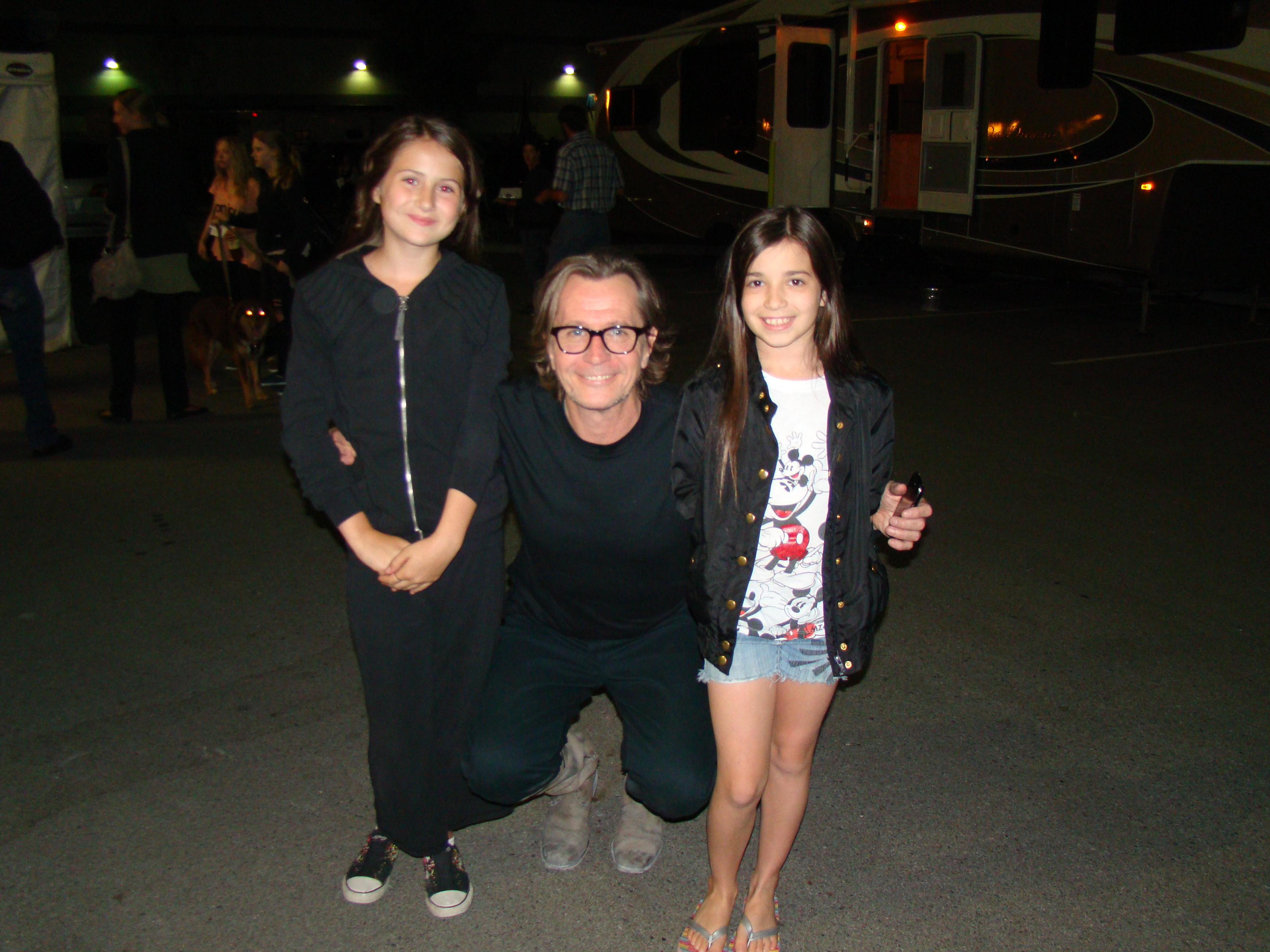 Bella King, Gary Oldman and Olivia Steele-Falconer on set of 