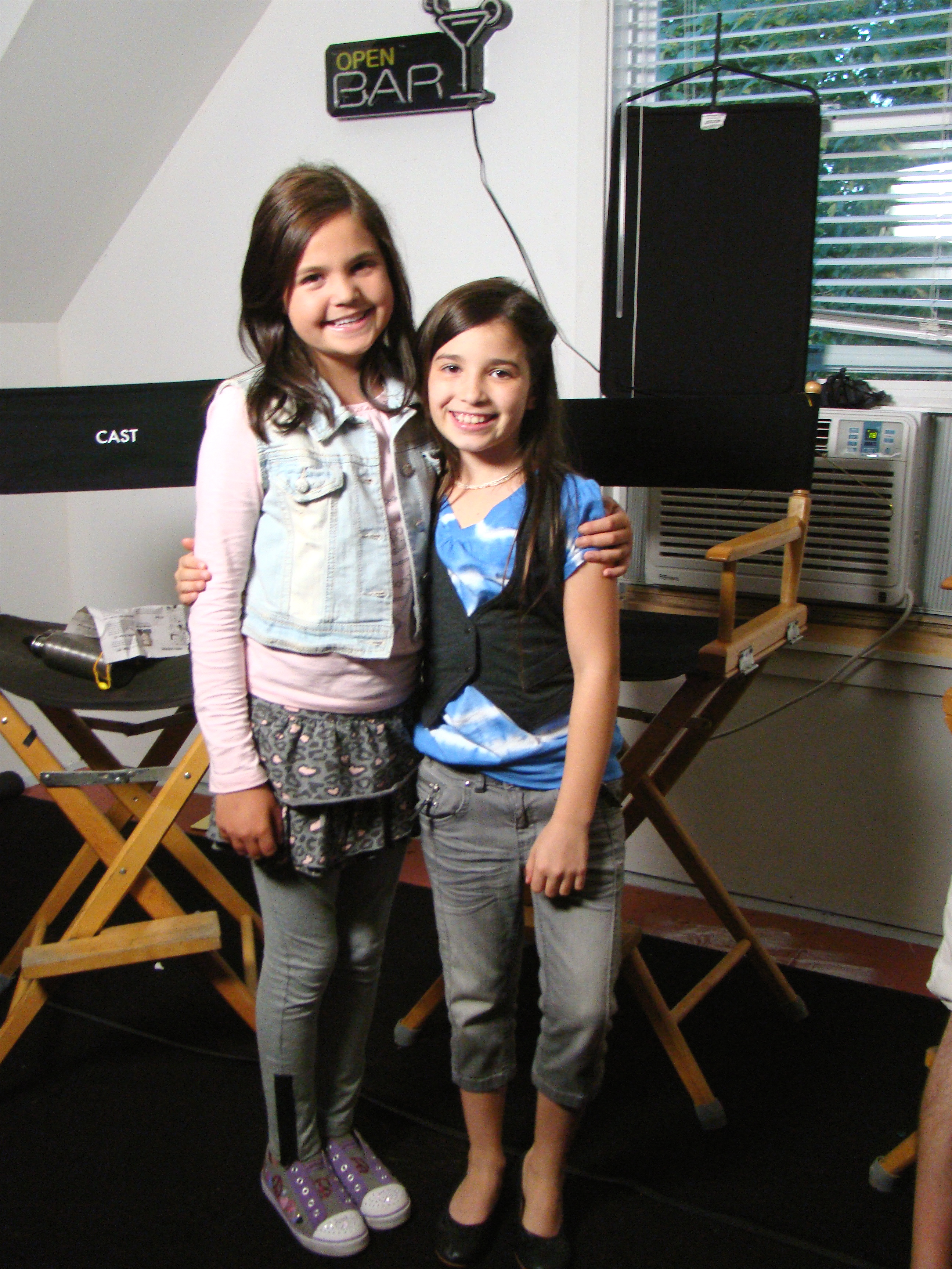 Baily Madison and Olivia Steele-Falconer on set of 