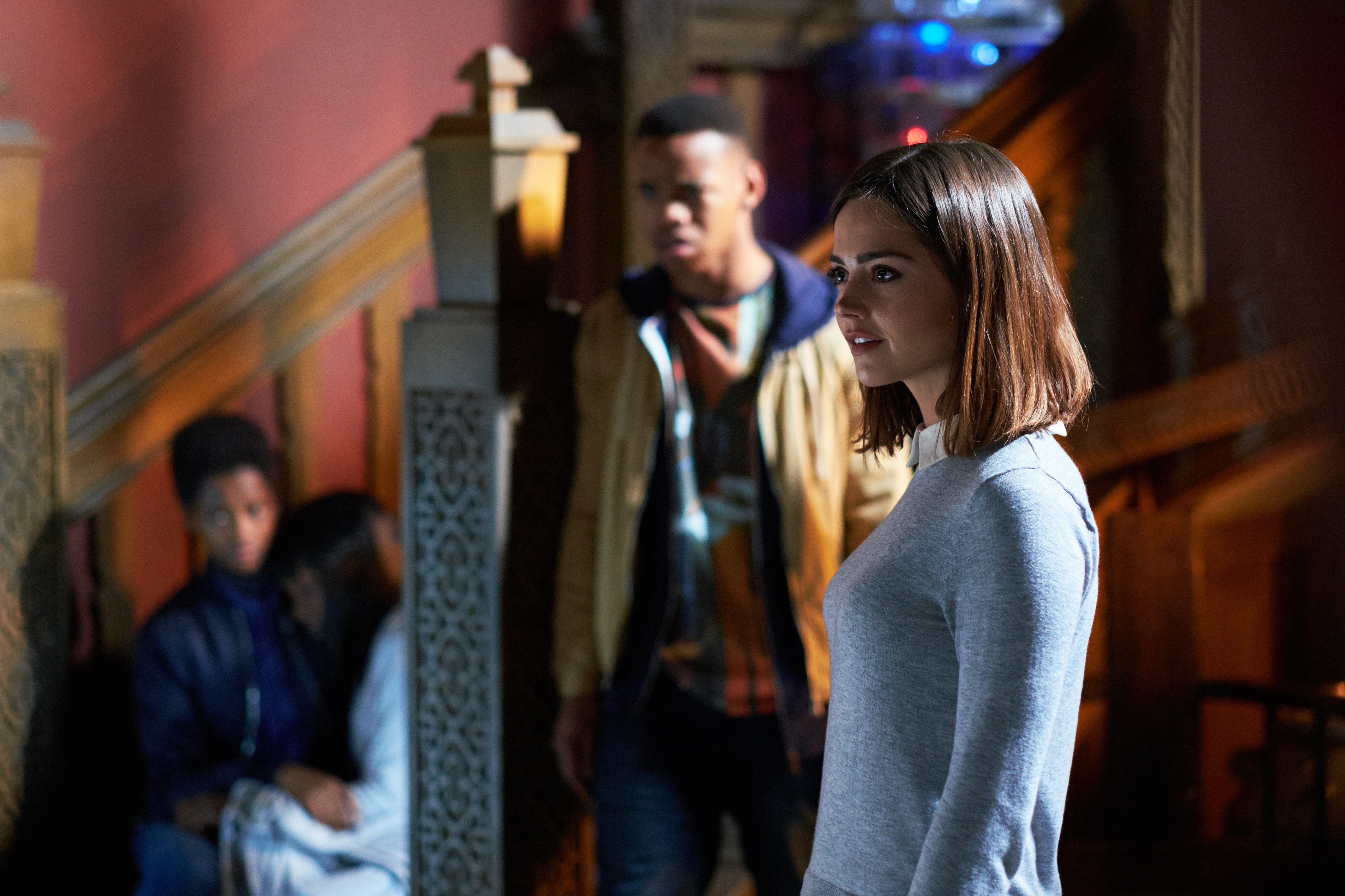 Still of Jenna Coleman, Letitia Wright and Joivan Wade in Doctor Who (2005)