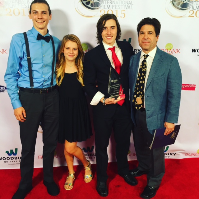 Winning the award for best student short film 