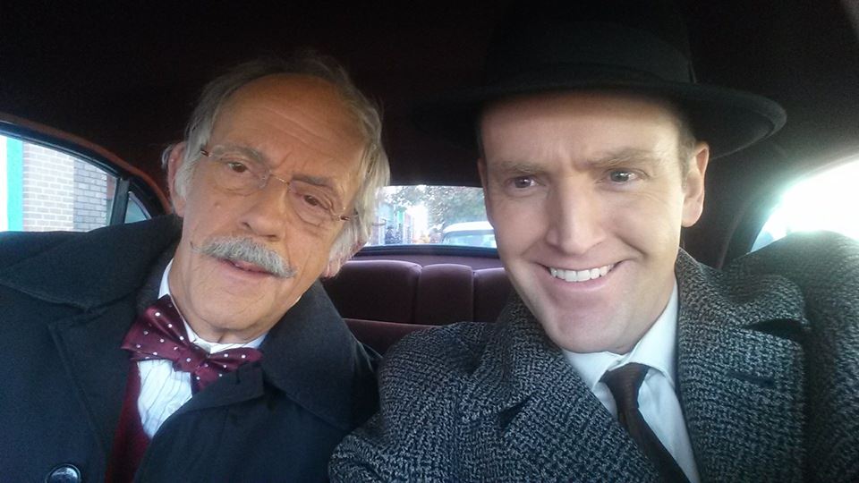 Derrick Dean with Christopher Lloyd on set for Season 3 of Granite Flats.