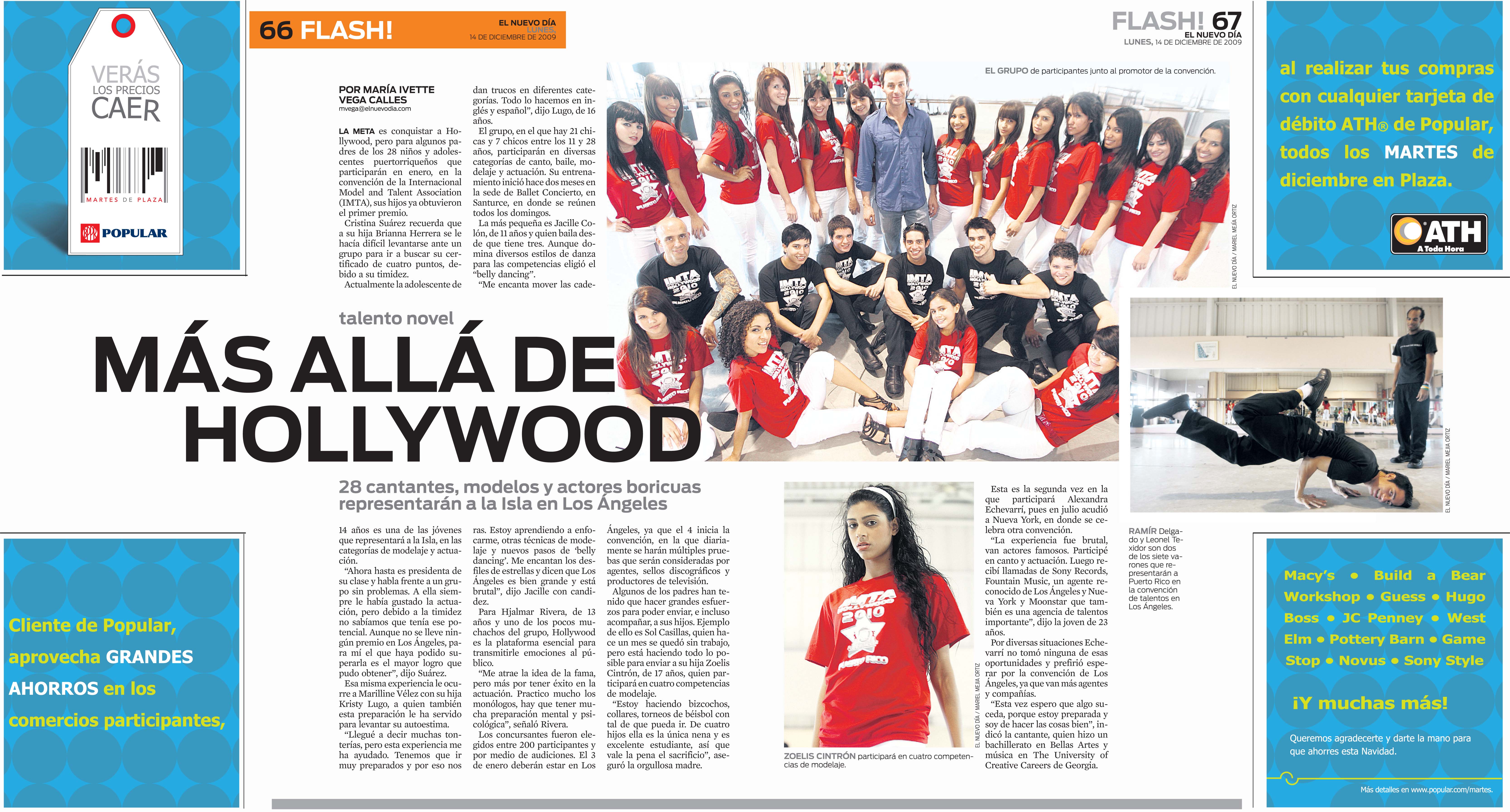 Newspaper article of the IMTA crew '09, on our way to Los Angeles.