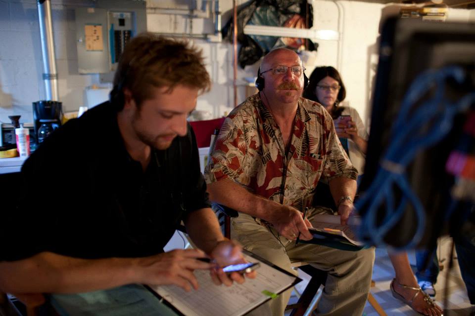 On the set of Precious Mettle from left Script Supervisor Brian Nowak Edmond Coisson and Producer DiAnna Cooper