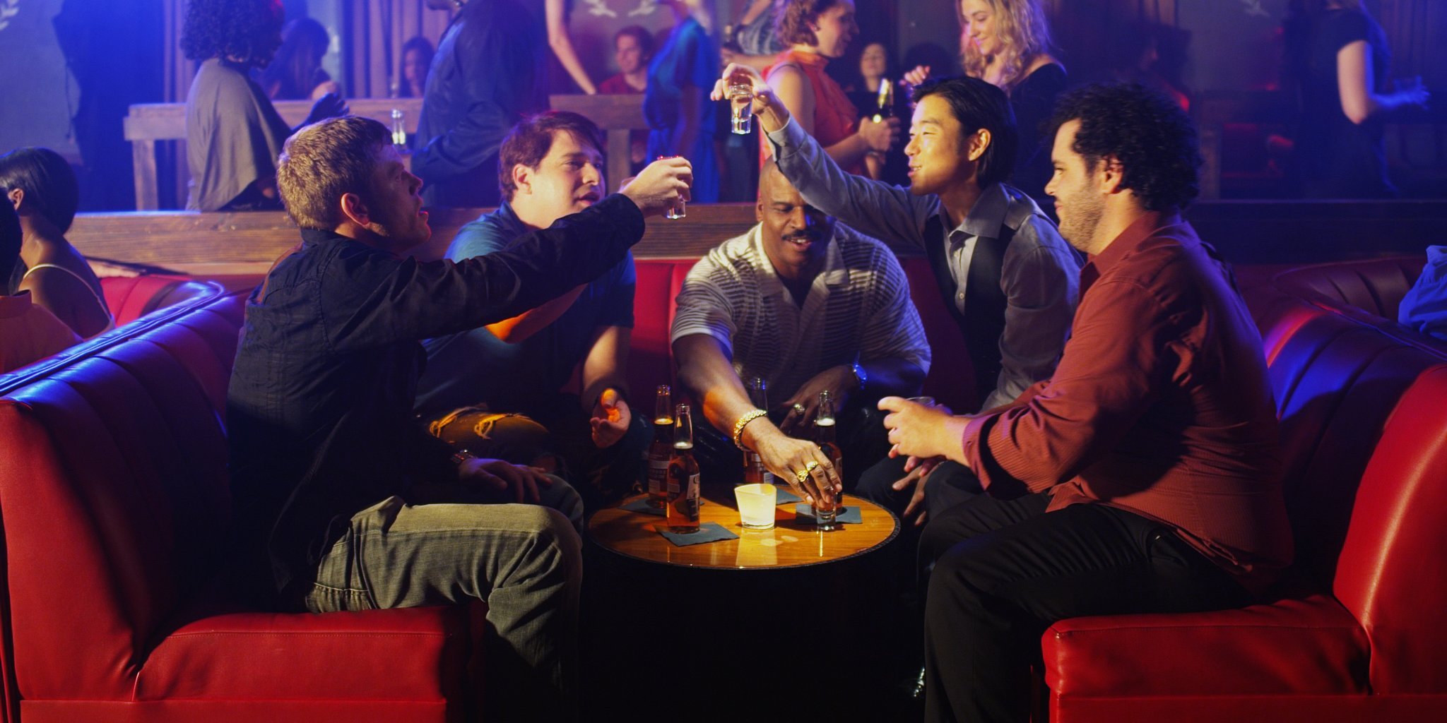 Teddy Lane Jr., Joel Michaely, Alex Solowitz, Josh Gad and Aaron Yoo in She Wants Me (2012)