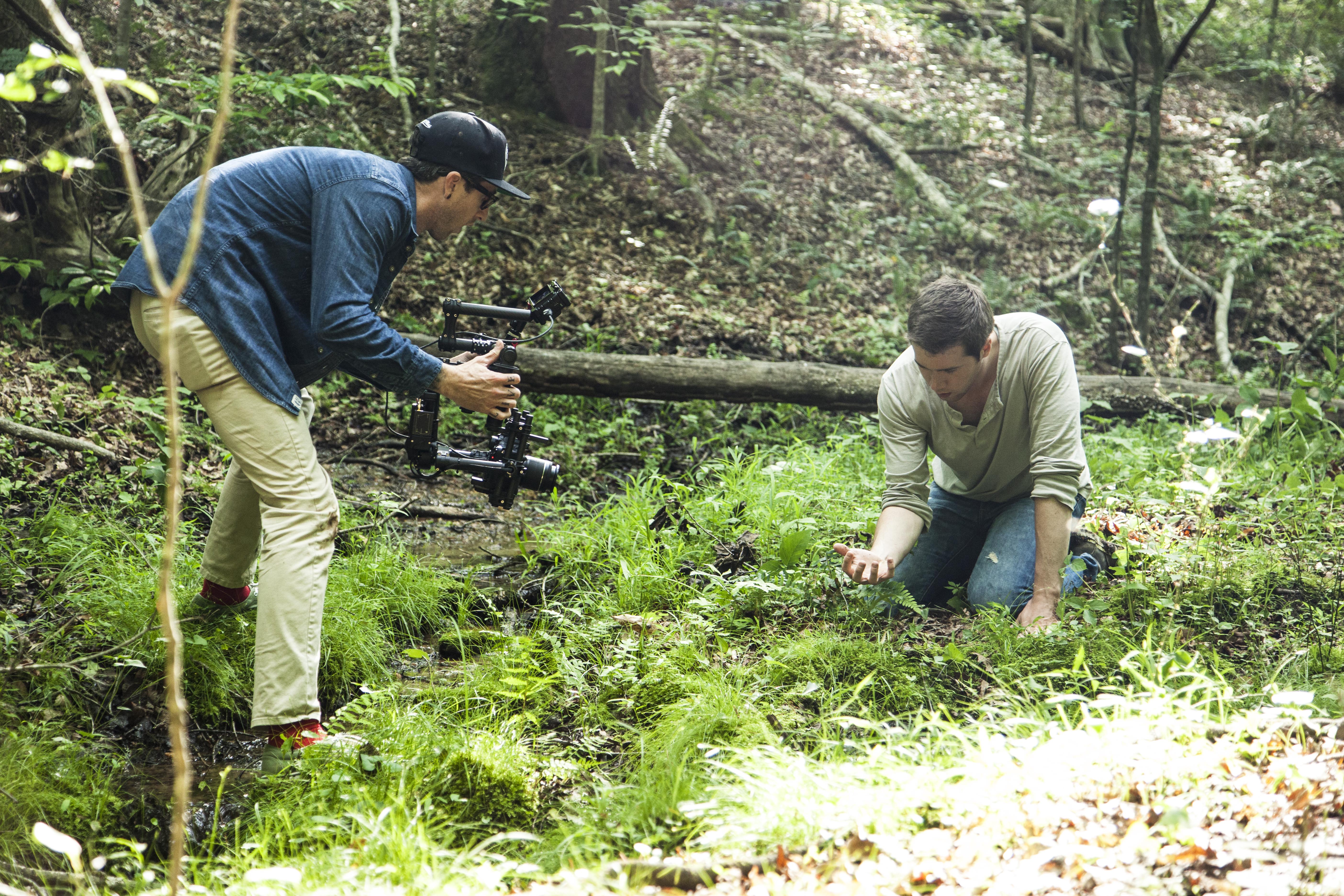 Director Raymond McCrea Jones filming on location with Joshua Jones for 