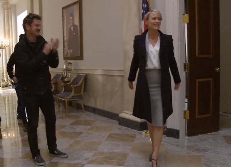 House of Cards - Season 3 'Backstage Politics - Behind the Scenes' Beau Willimon and Robin Wright