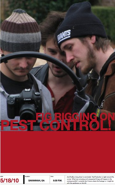 Director John Stiner, DP Wilson Stiner, Cam Op Bill Hunt on set for Pest Control! - Savannah, GA - 2010