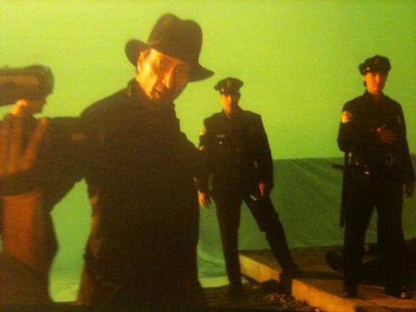 Jim on the set of The Spirit with Frank Miller