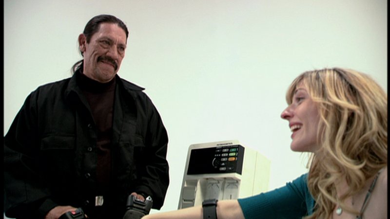 Danny Trejo, Kathryn Fiore on set of 