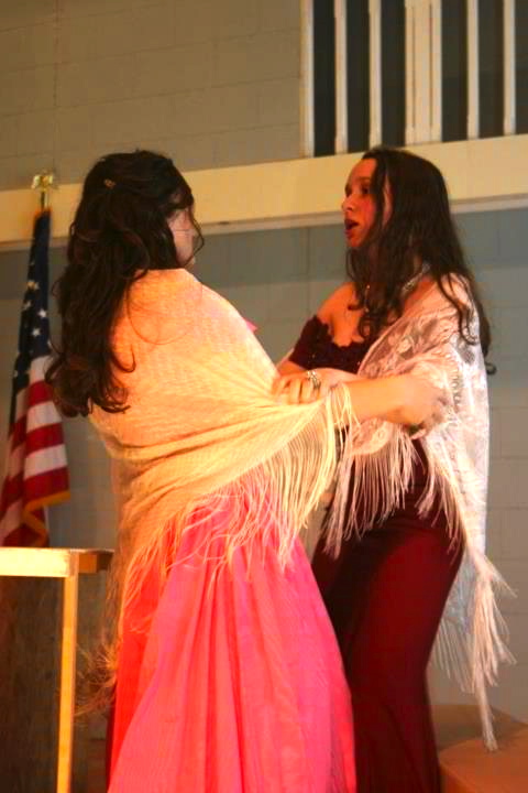 Mary Rose Maher and fellow Actress Renee Kray on stage for McGivney, The Musical.