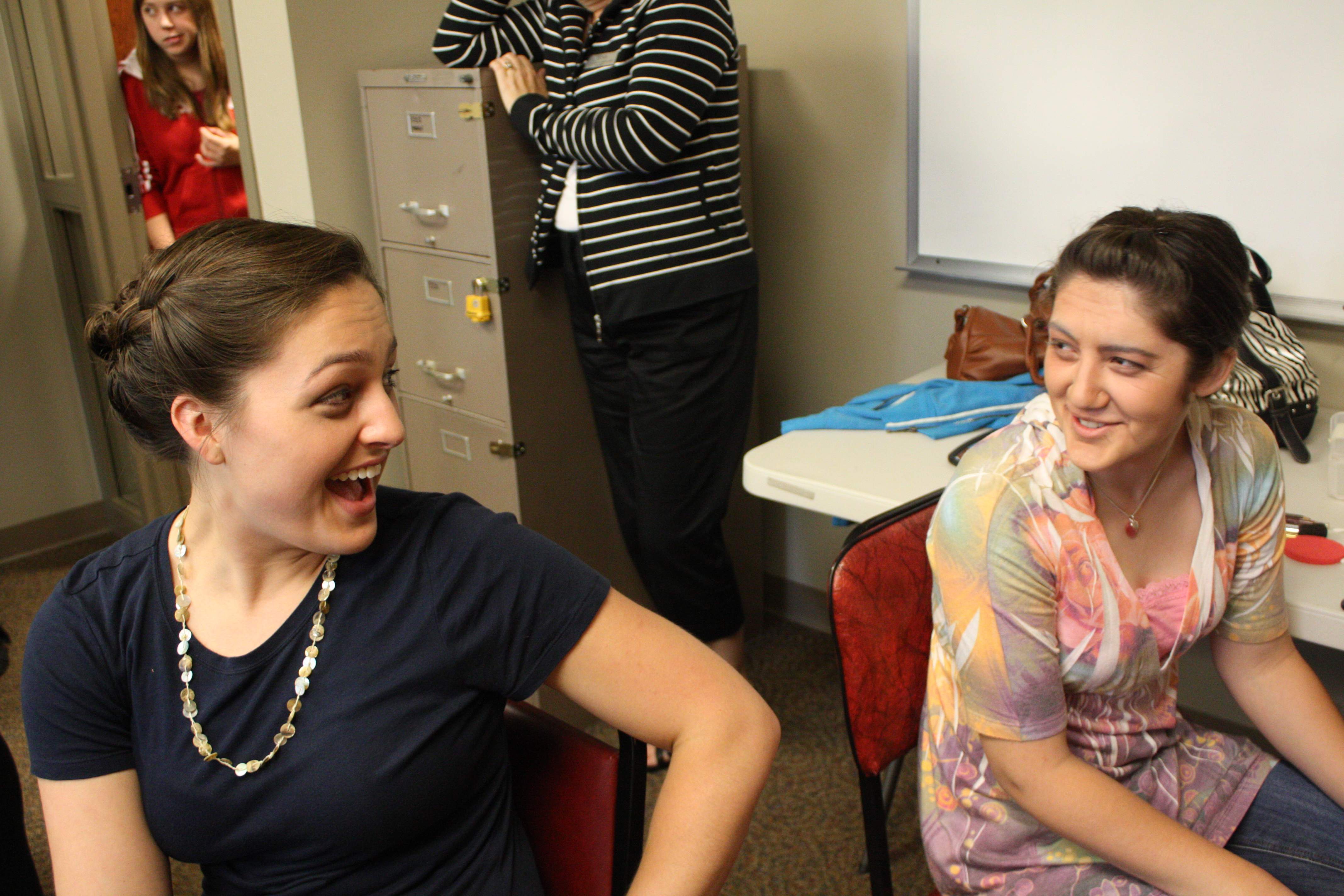 Leonie! film rehearsals, first day of aging make up with actresses Megan Wolf and Mary Rose Maher