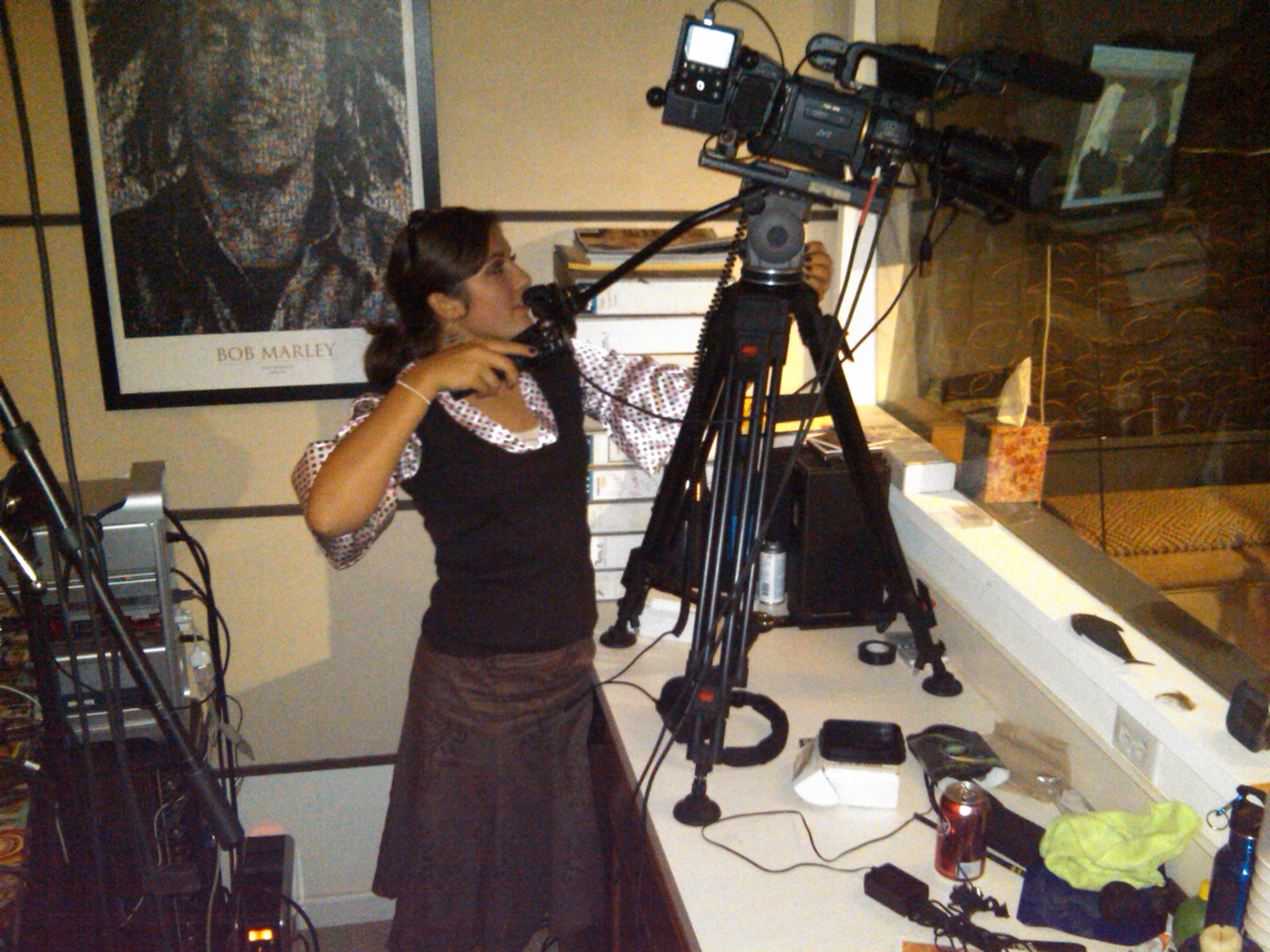 Actress Mary Rose Maher shooting behind the scenes footage at Remi Sound Studios.