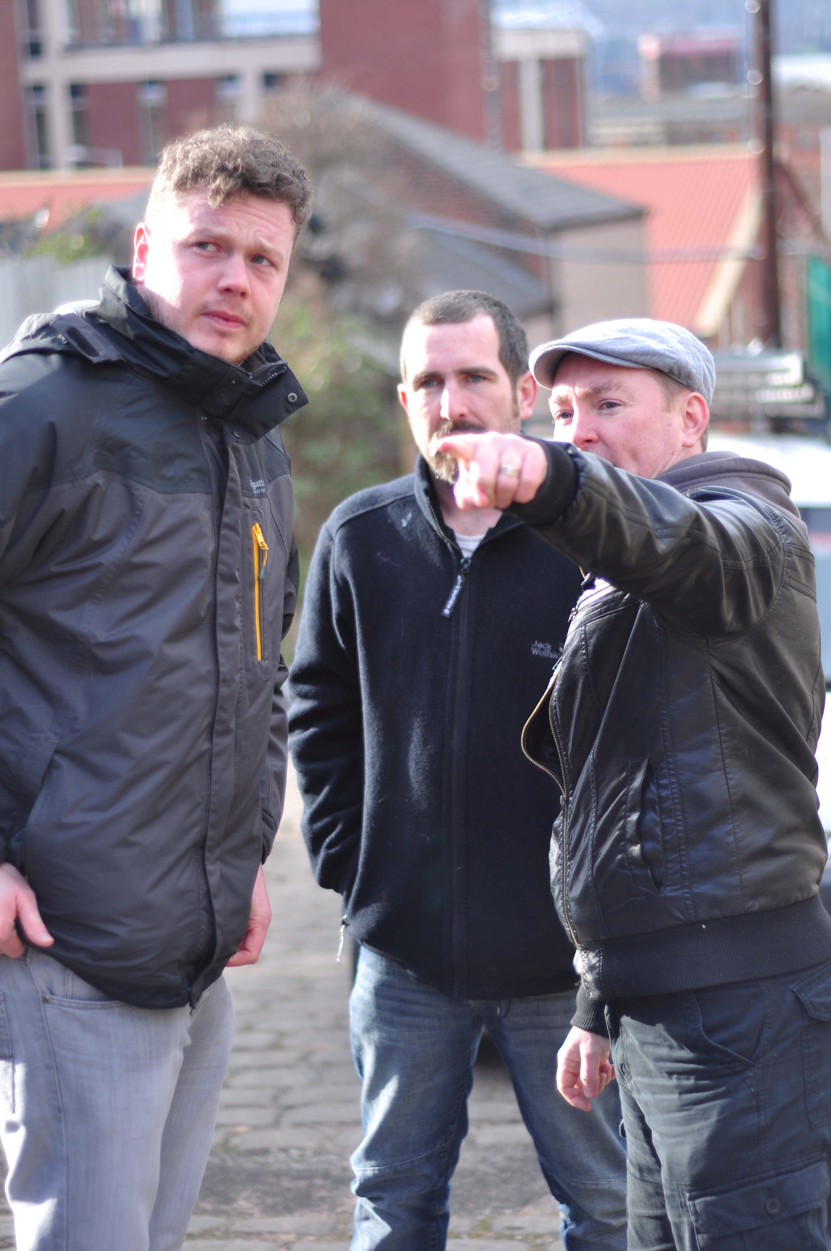 On set with producer Rob Yeomans and 1st AD Phil Sykes