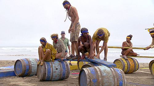 Still of Jeff Probst, Jane Bright, Na Onka Mixon, Kelly Shinn and Chase Rice in Survivor (2000)