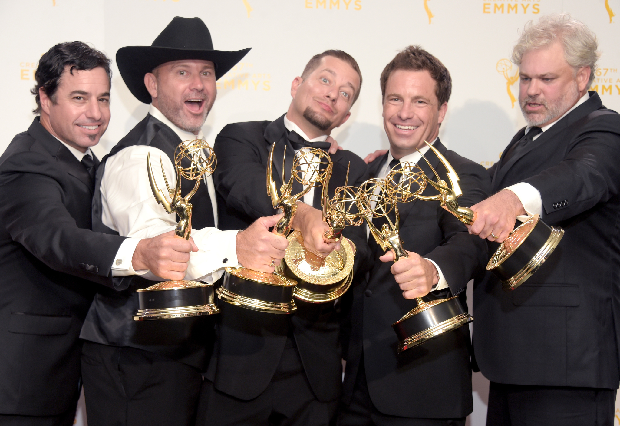 David Reichert, Todd Stanley, Breck Warwick, Matthew Fahey and Steve Wright at event of 2015 Creative Arts Emmys (2015)
