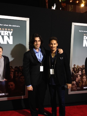 Euguen Leon with David Johnson at the Premier of Delivery Man