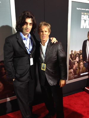 Euguen Leon with David Johnson at the Premier of Delivery Man