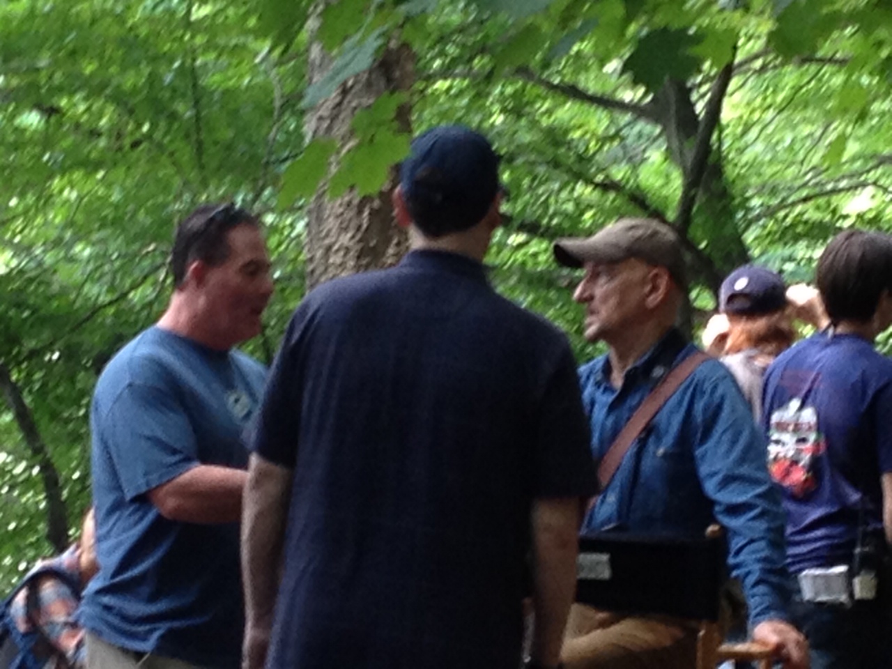 Michael W Gray, Exec Producer (L) with Sir Ben Kingsley (R) on the set of A BIRDERS GUIDE TO EVERYTHING