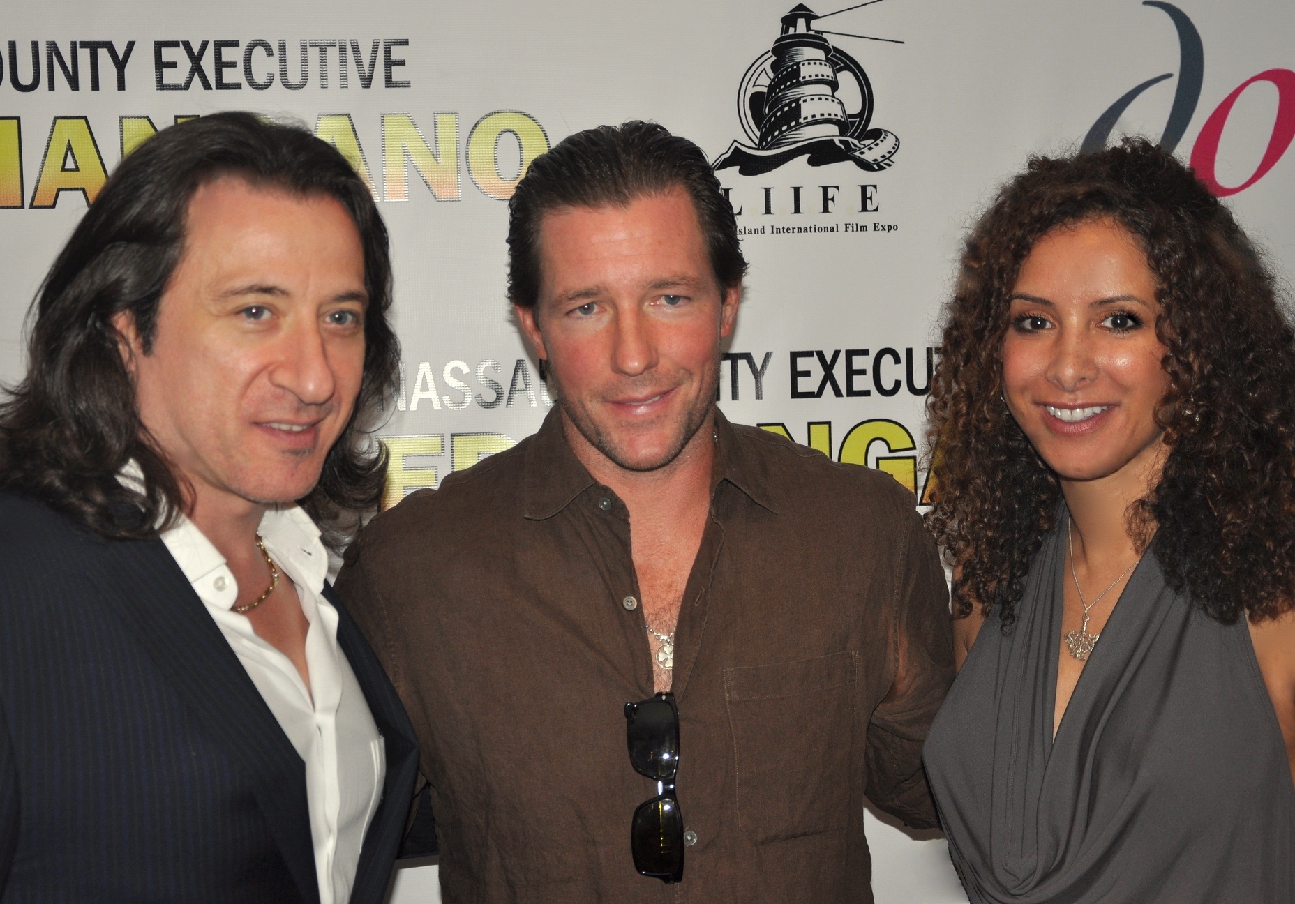 Director Federico Castelluccio wins award for Best Director, Best Short, actress, producer Yvonne Maria Schaefer and Ed Burns who wins Creative Achievment Award at Long Island International Film Expo in Bellmore