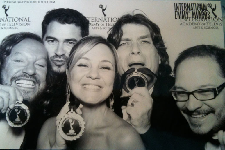 Emerson with Wolf Maya, Fabio Assunção, Adriana Esteves and Miguel Rodrigues on Emmy Awards 2011