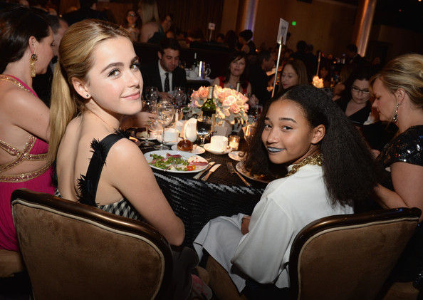 Amandla Stenberg with Kiernan Shipka - 16th Costume Designers Guild Awards - Beverly Hilton Hotel - February 22, 2014