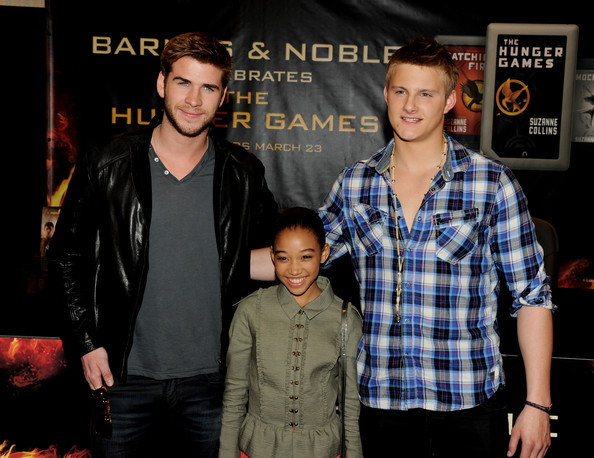 Amandla Stenberg with Liam Hemsworth and Alexander Ludwig - Barnes & Noble Signing at the Grove - March 22, 2012