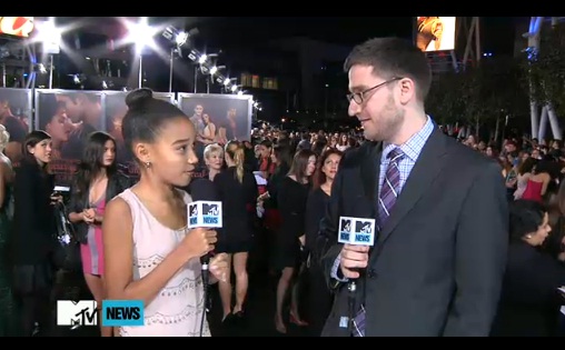 Amandla Stenberg and MTV's Joshua Horowitz at 