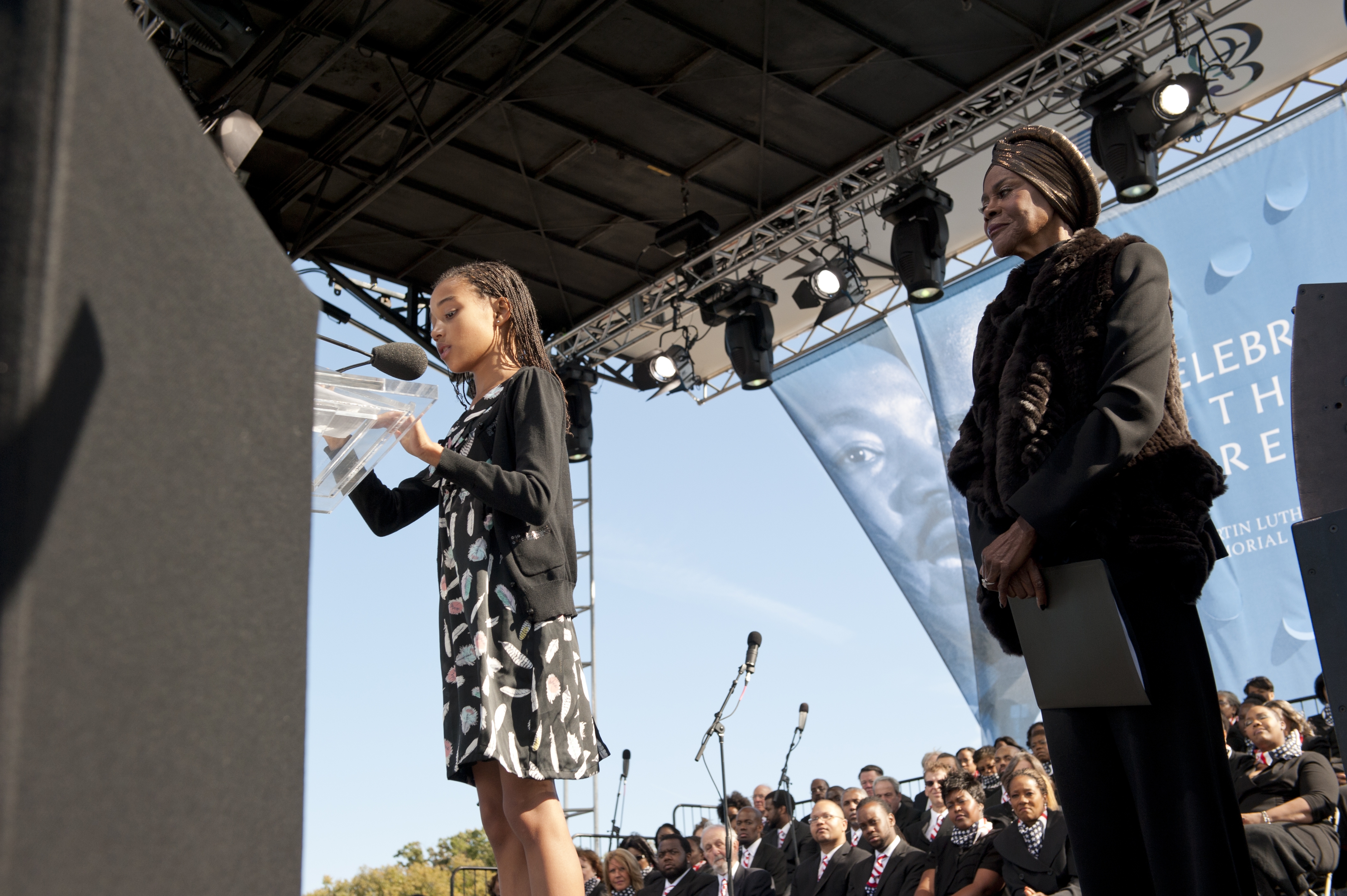 Amandla Stenberg and Cicely Tyson at the Martin Luther King, Jr. Memorial Dedication - October 16, 2011