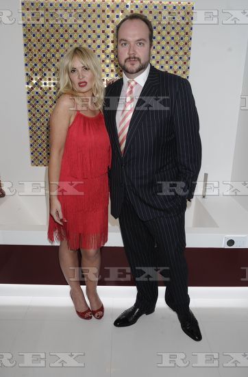 Jonathan Sothcott and Kierston Wareing at the launch of Ella Jade Interiors in September 2015