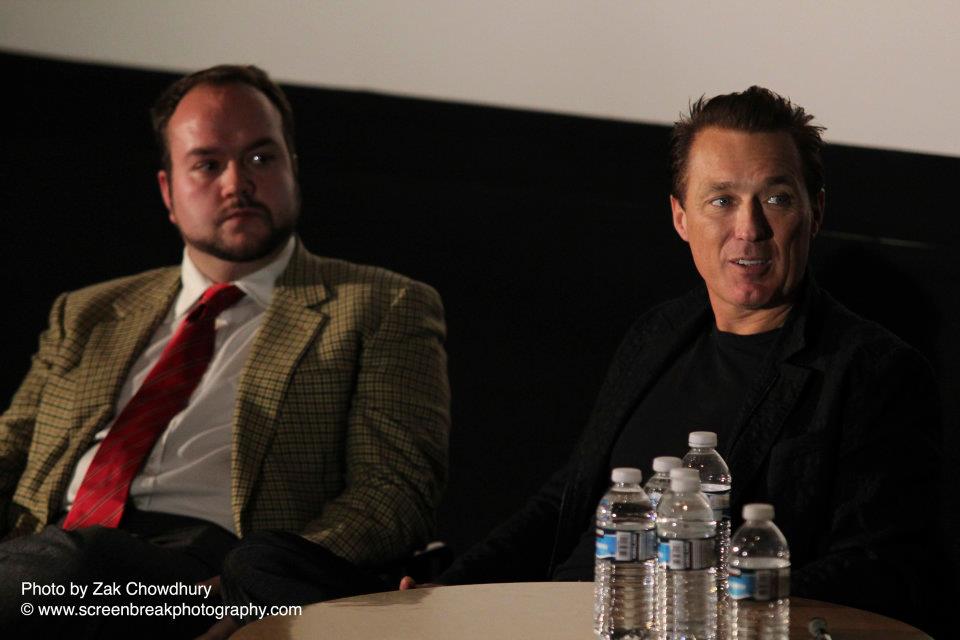 Jonathan Sothcott and Martin Kemp pictured during a film production seminar at the Grimm Up North horror festival in 2011.