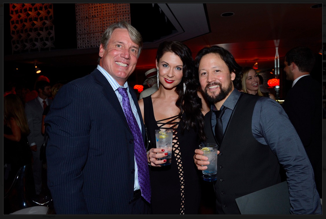 Jahnel Curfman with Emmy nominees Hiro Koda and Jim Vickers at the Stunt Emmy Nominee Reception