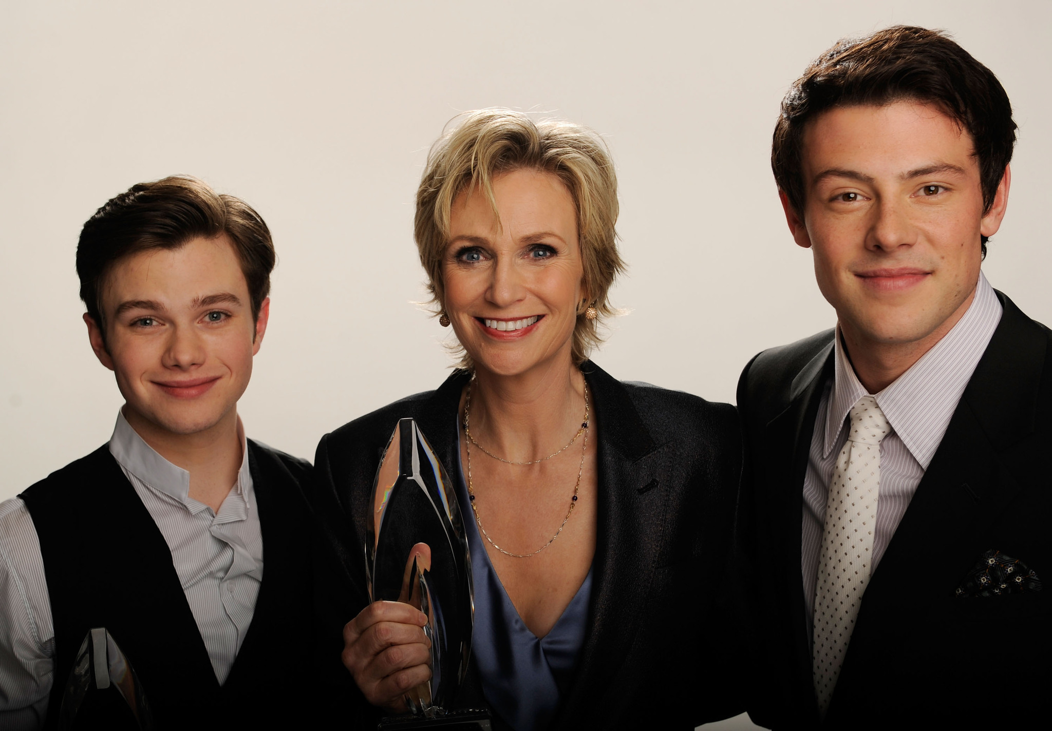 Jane Lynch, Cory Monteith and Chris Colfer