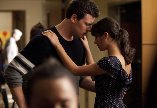 Still of Lea Michele and Cory Monteith in Glee (2009)