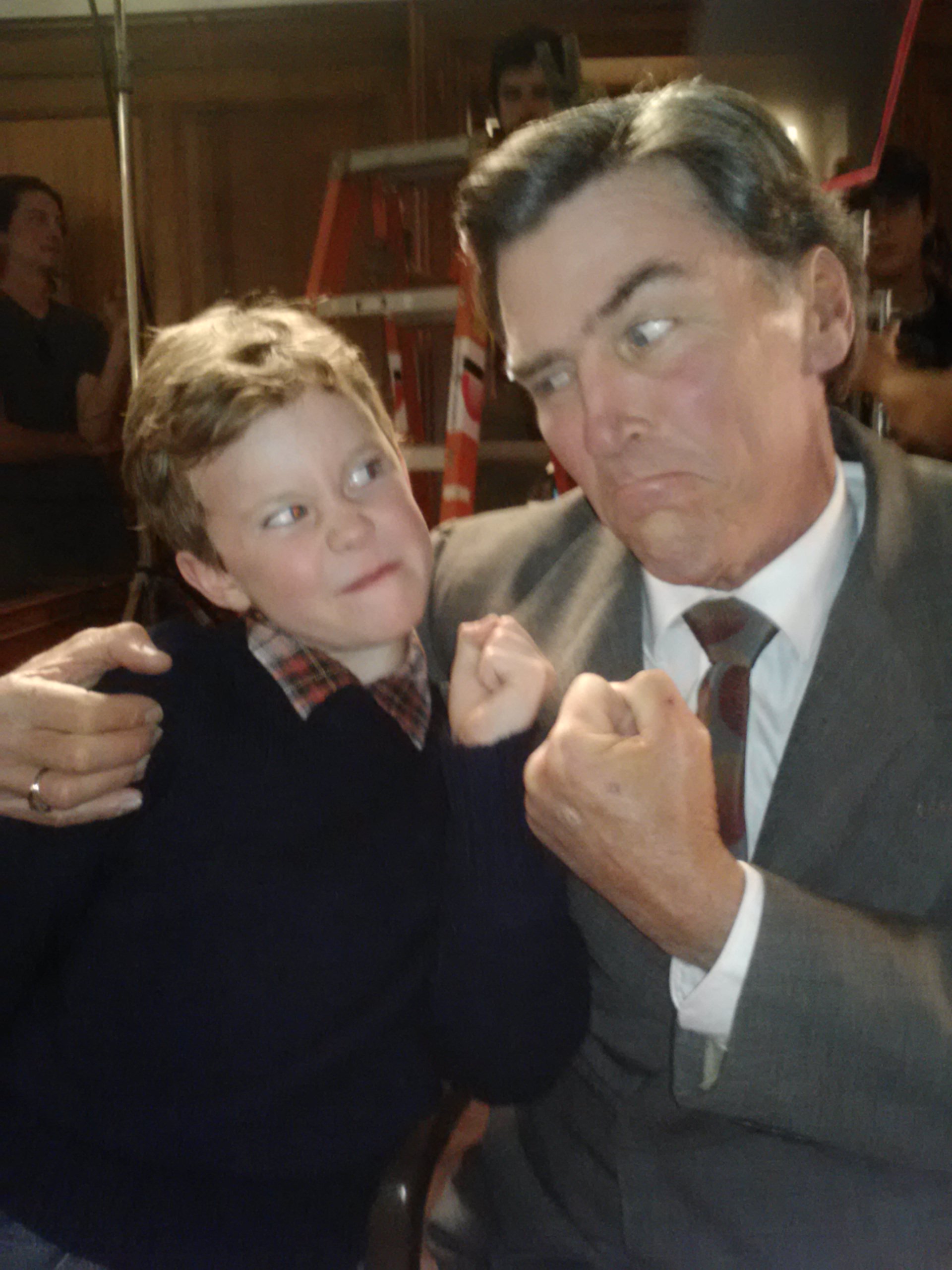 J.P. Vanderloo giving me a hard time on the set of WISH YOU WELL (2013). He's little, but, what a scrapper!